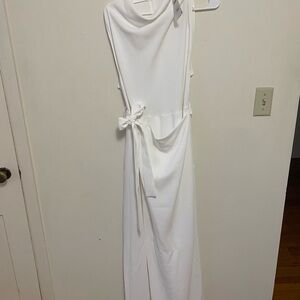 Zara White Asymmetrical Tie Front jumpsuit